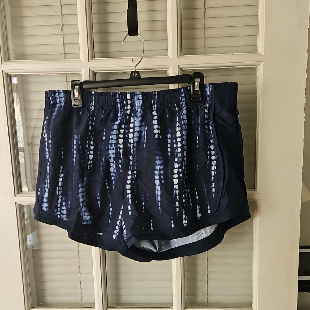 Athletic Works Navy and White Patterned Lined Shorts. Sz XL (16-18)